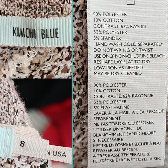 Kimchi Blue Beige Speckled Knit Open Front Waterfall Cardigan - Picture 5 of 5